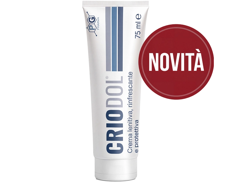 criodol crema pg pharma per tendiniti, dolore articolare e muscolare - novità rosso
